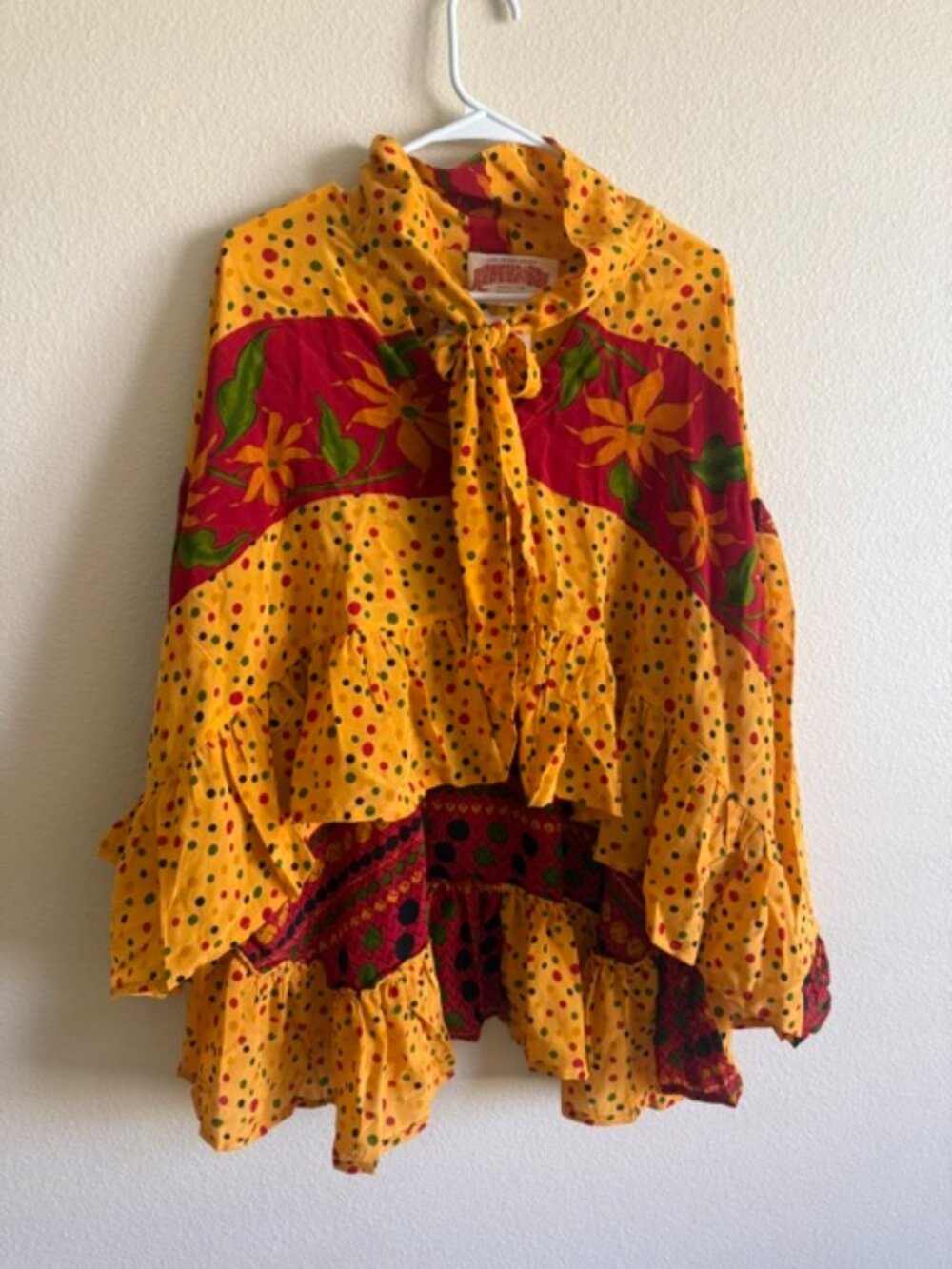 Kantha bae crepe saree bell sleeve blouse